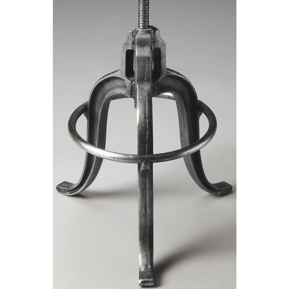 Back. Butler Specialty - Parnell Adjustable Swivel Iron 22" Bar Stool - Silver.