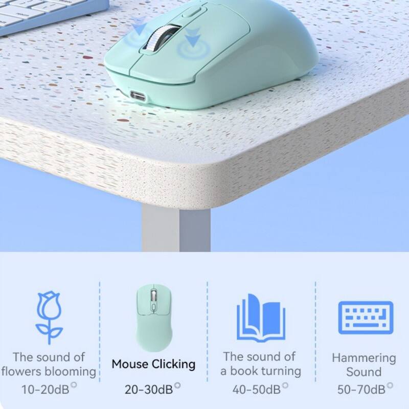 The sound of Mouse Clicking  
flowers blooming 10-20dB  
20-30dB  
The sound of a book turning 40-50dB  
Hammering Sound 50-70dB