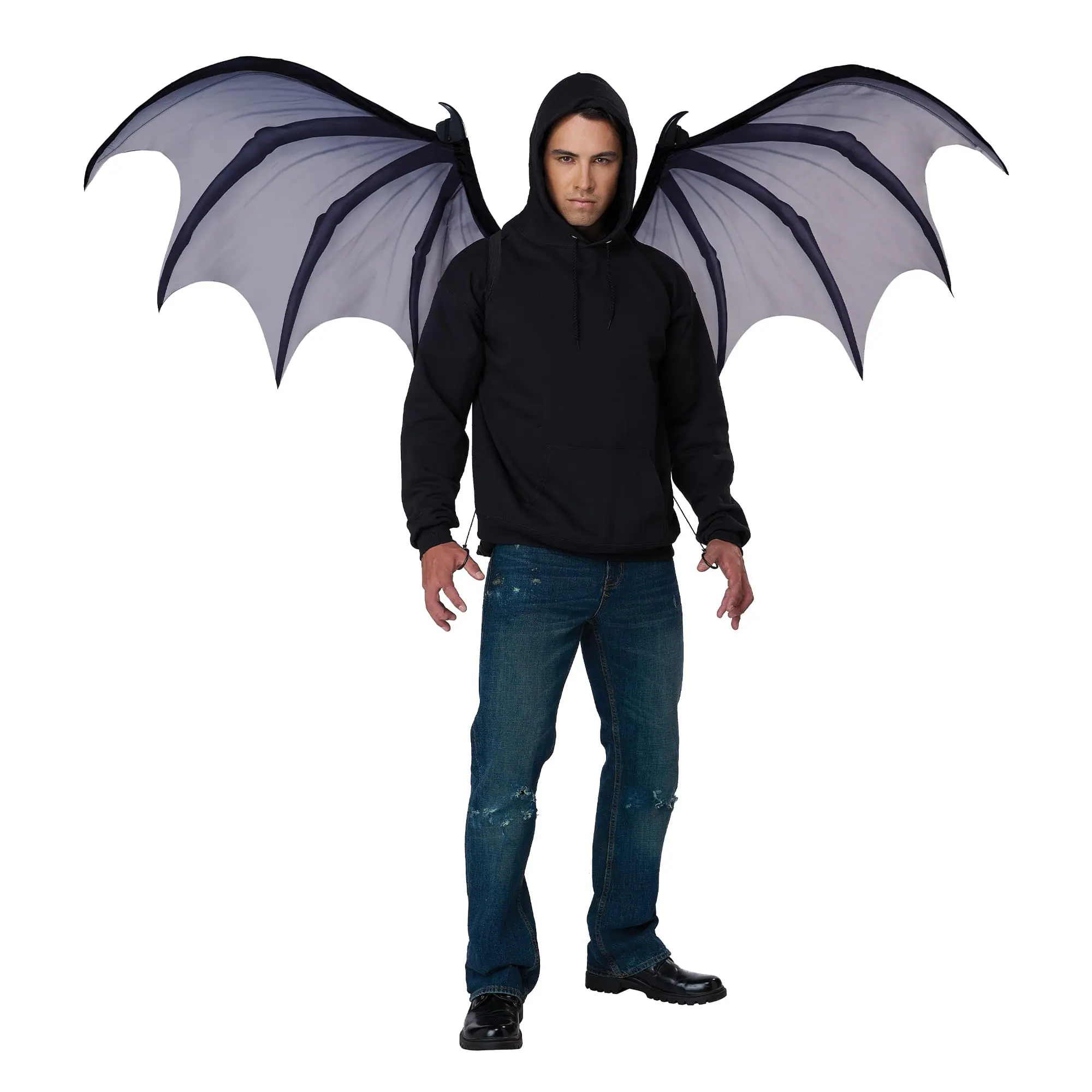 Front. California Costumes - Vampire Monster Costume Wings | One Size Fits Most - Black.