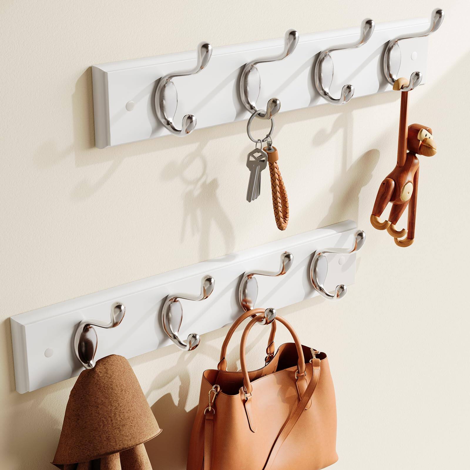 Angle. HM 1810 - Coat Rack Wall Mount Hooks For Coats Hats - - Default.