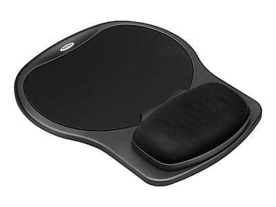 Fellowes - Easy Glide Gel Mouse Pad/Wrist Rest Combo, Non-Skid Base - Black