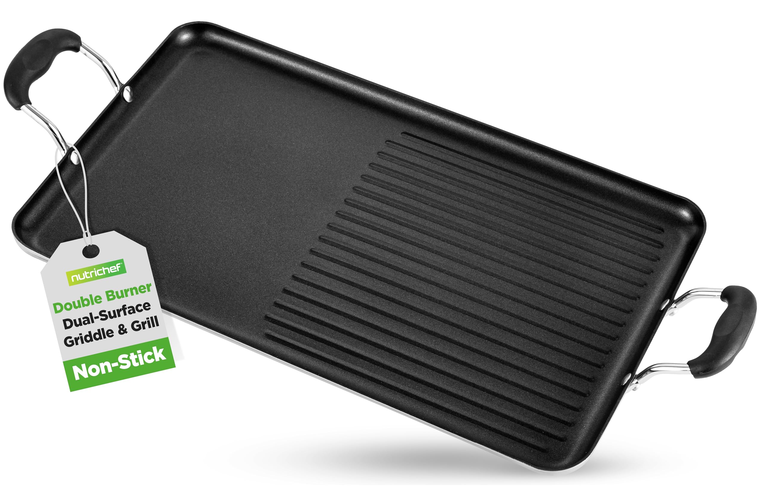 nutrichef Burner Double Dual-Surface Griddle & Grill Non-Stick