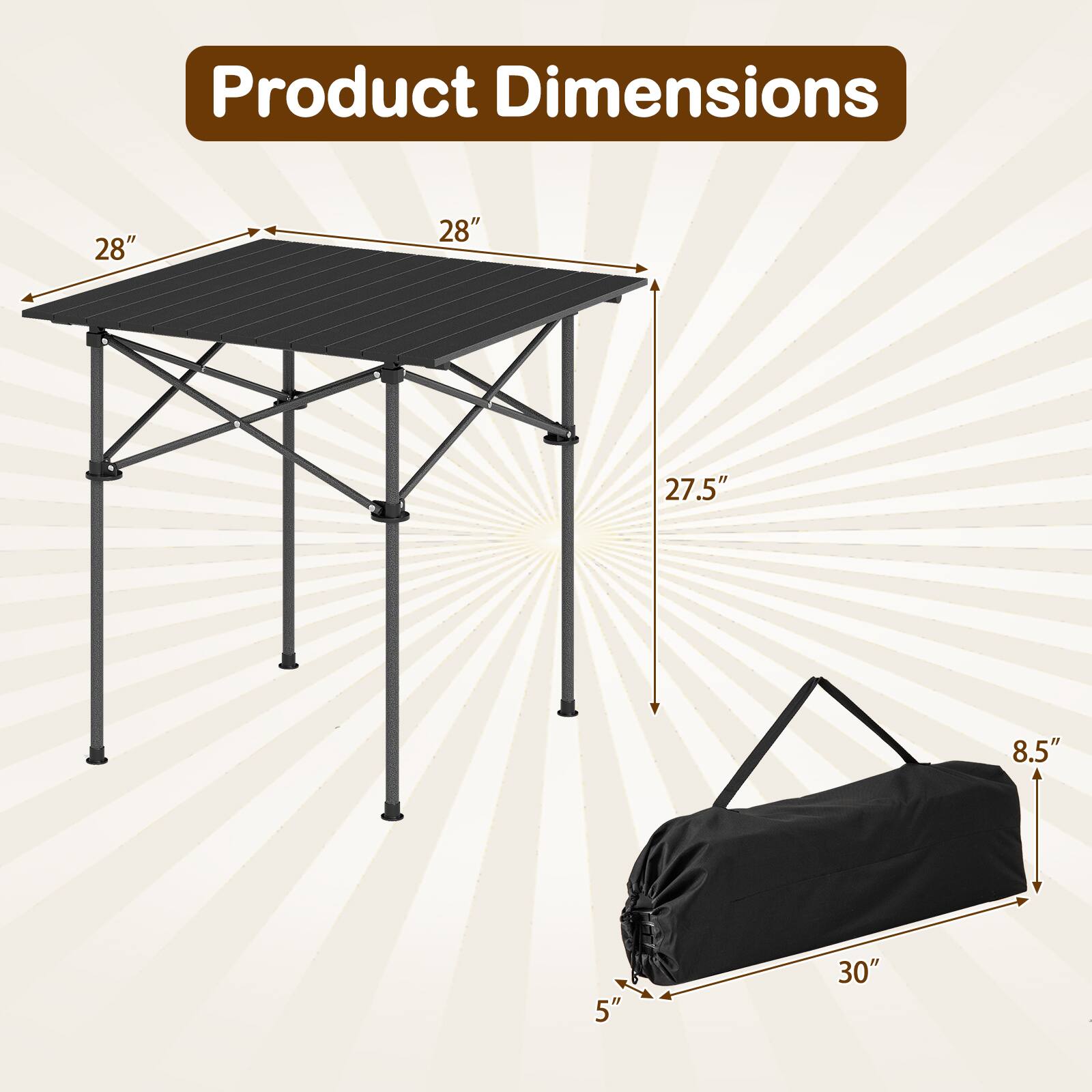 Product Dimensions: 28" x 28" x 27.5" x 8.5" x 5" x 30"