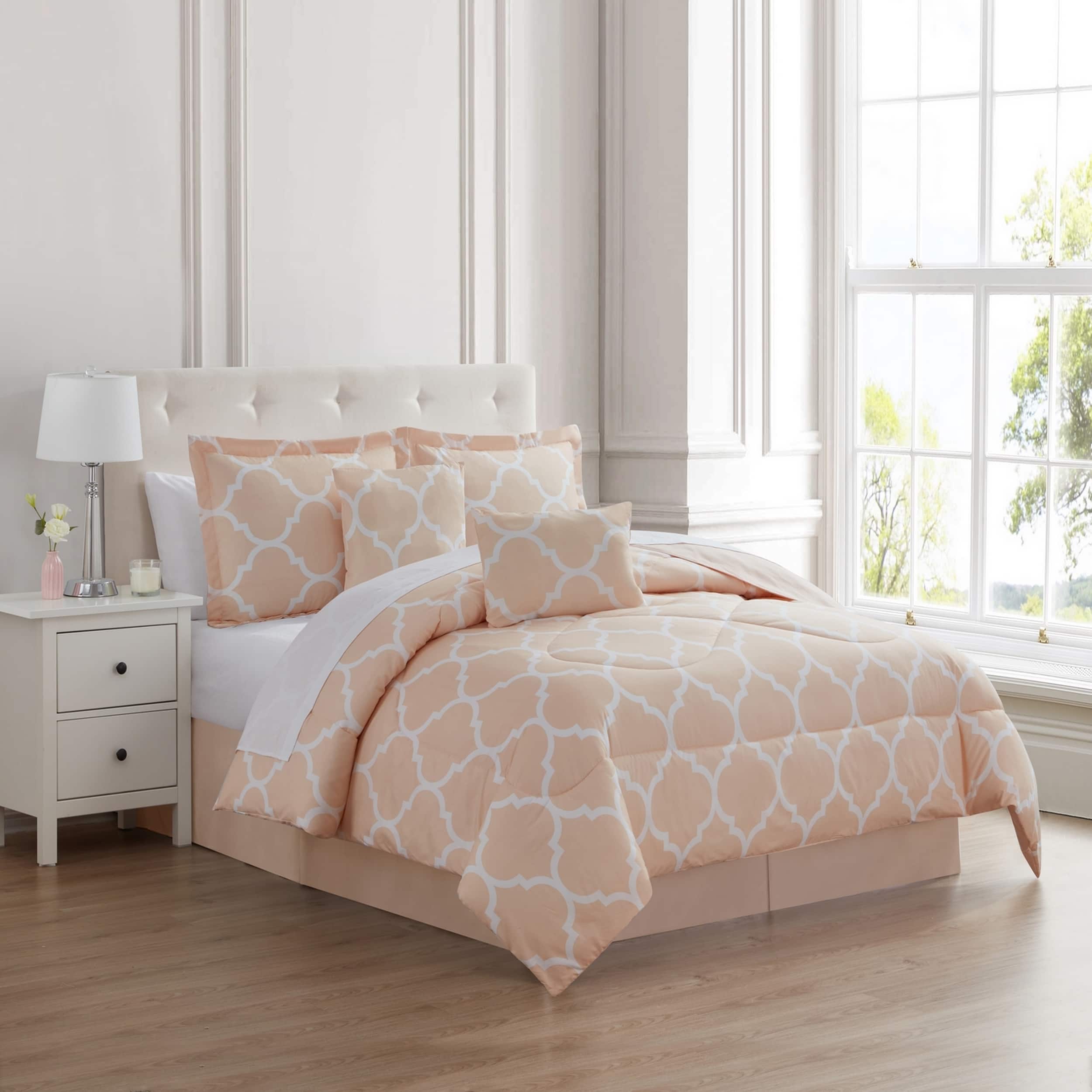 Kathy Ireland - 6 Piece Trellis Oversized Comforter Set - Blush price history on PriceWatchPro