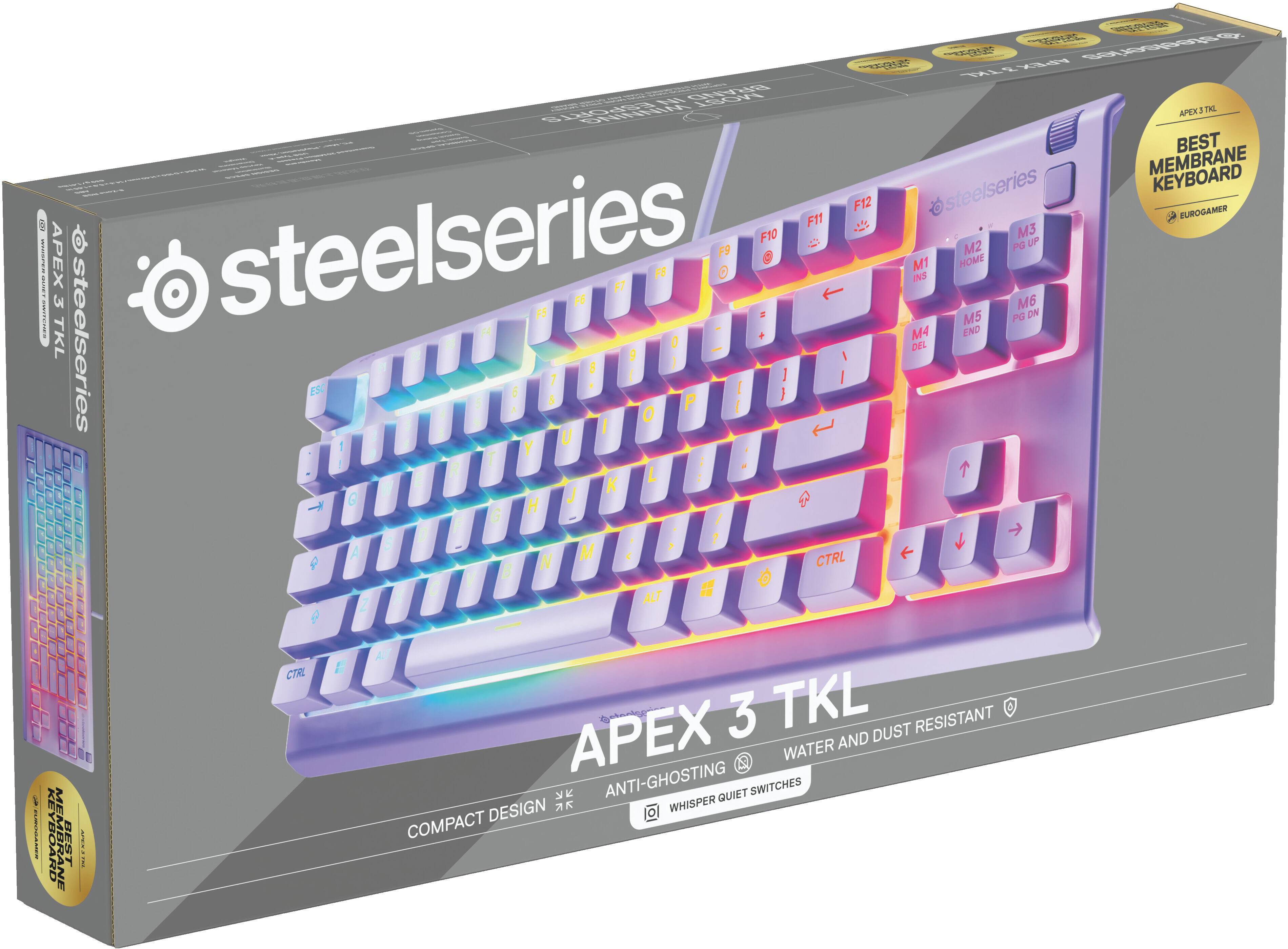 steelseries APEX 3 TKL BEST MEMBRANE KEYBOARD

COMPACT DESIGN

ANTI-GHOSTING

WATER AND DUST RESISTANT

WHISPER QUIET SWITCHES
