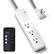 Front. Geeni - 3-Outlet Surge Protector - White.