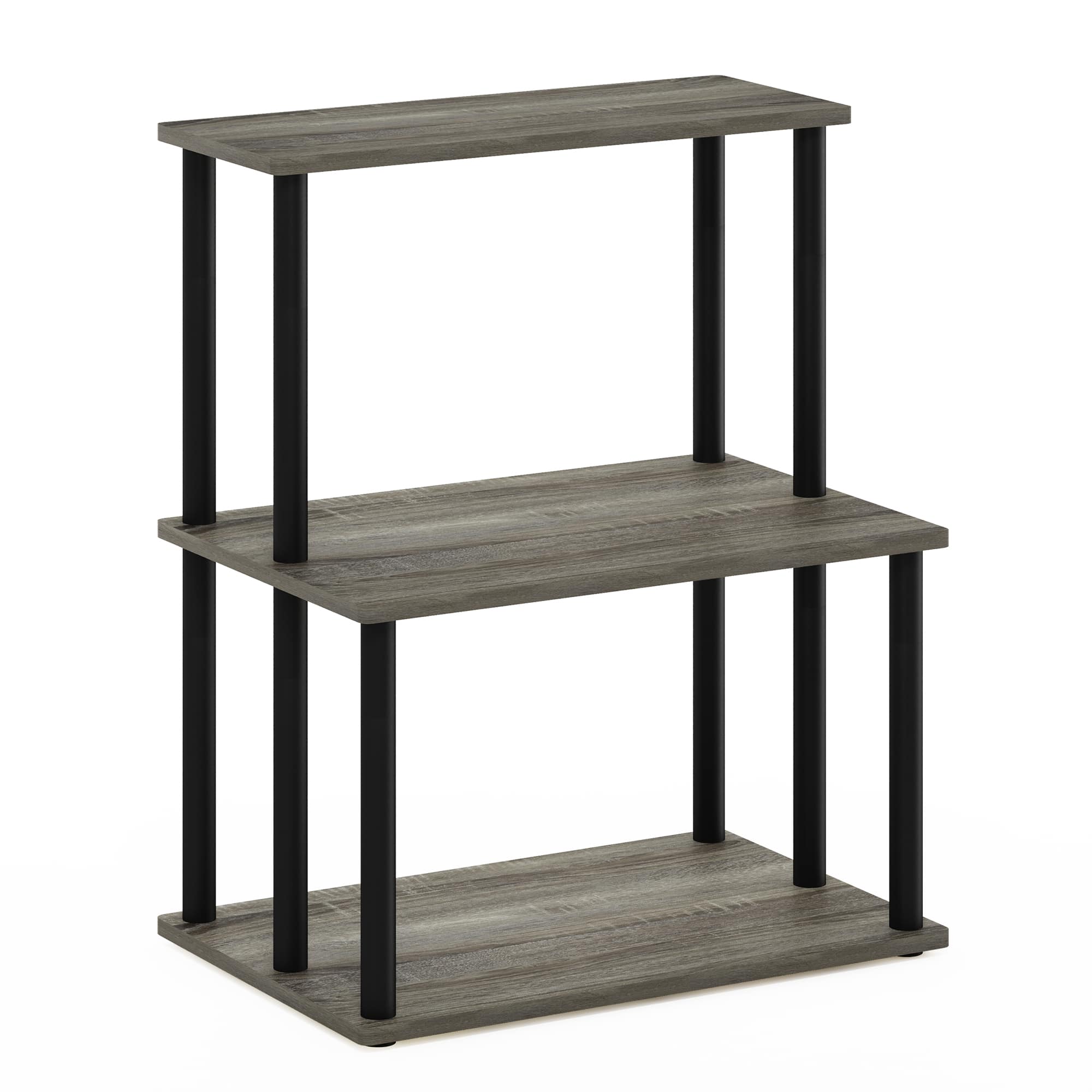 Furinno - Turn-N-Tube 3-Tier Toolless Kitchen Storage Shelf - French Oak Grey/Black