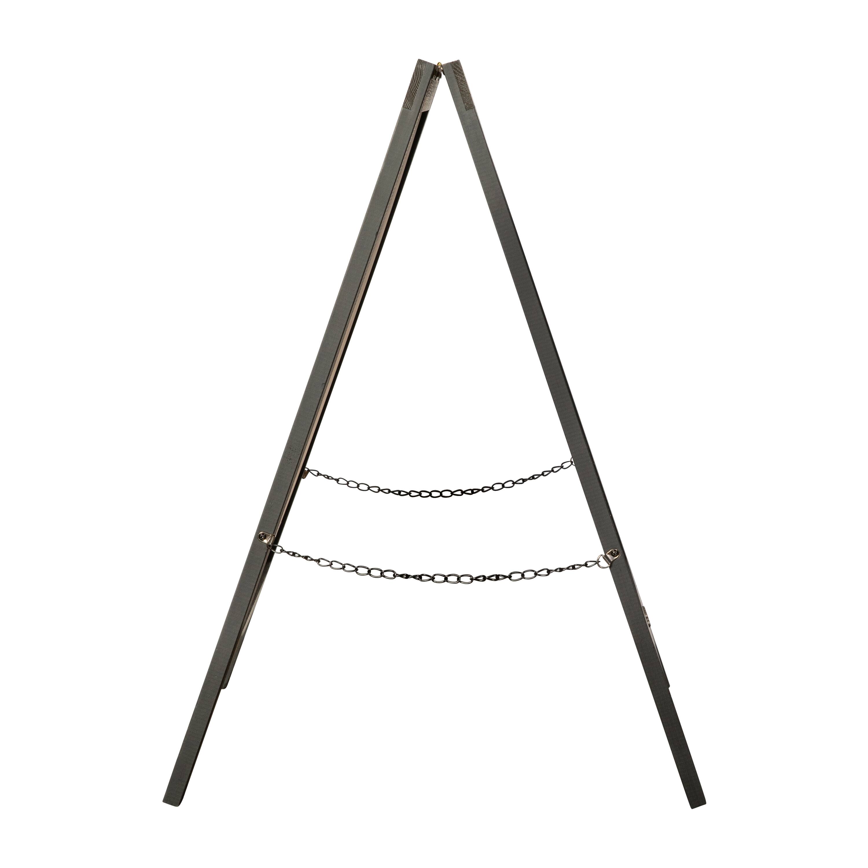 Alt View 7. Emma + Oliver - Rustic Double-Sided A-Frame Wooden Chalkboard with Magnetic Surface - Black.