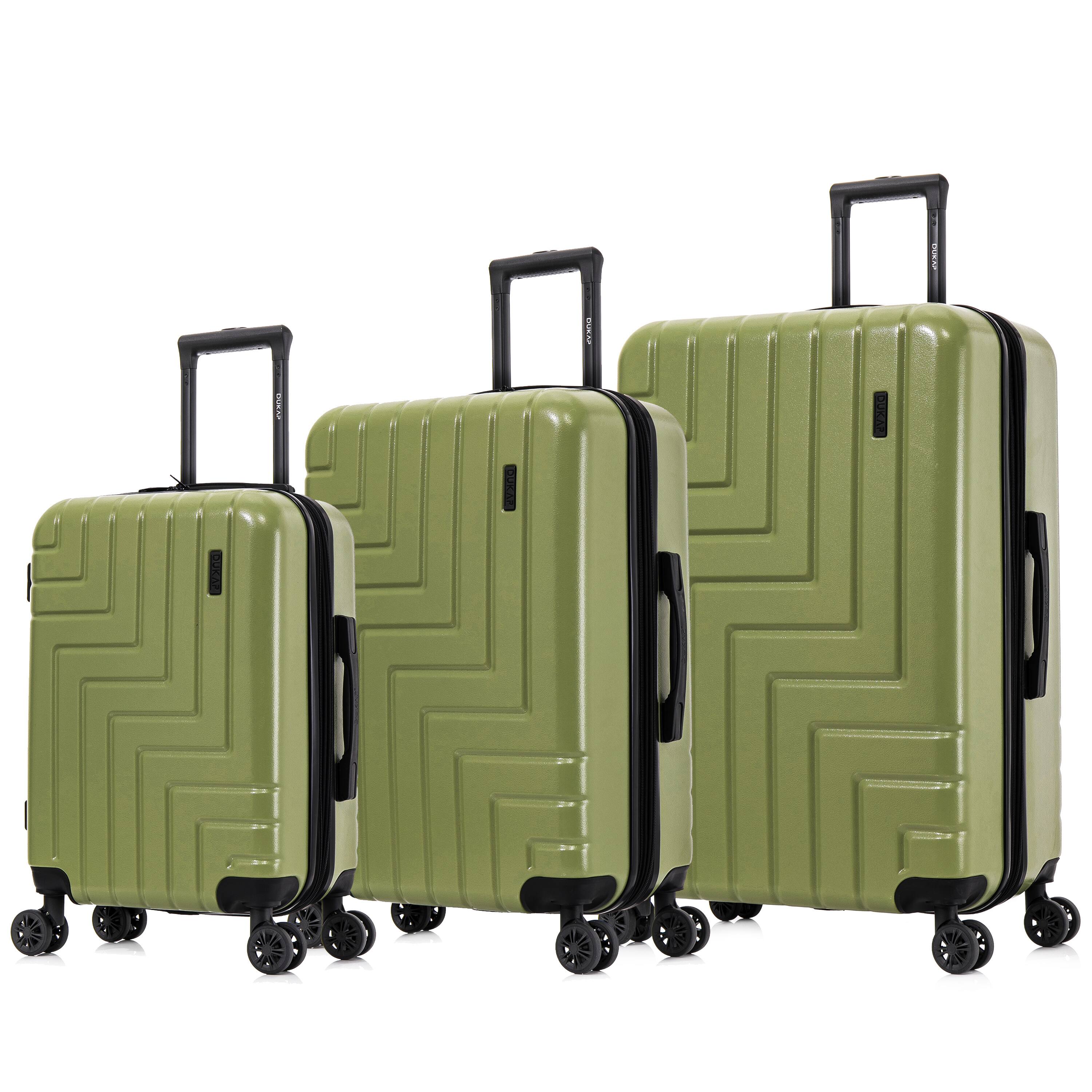Front. DUKAP - Zahav Lightweight Hardside Spinner 3 Piece Luggage Set  20"/24"/28" - GREEN.