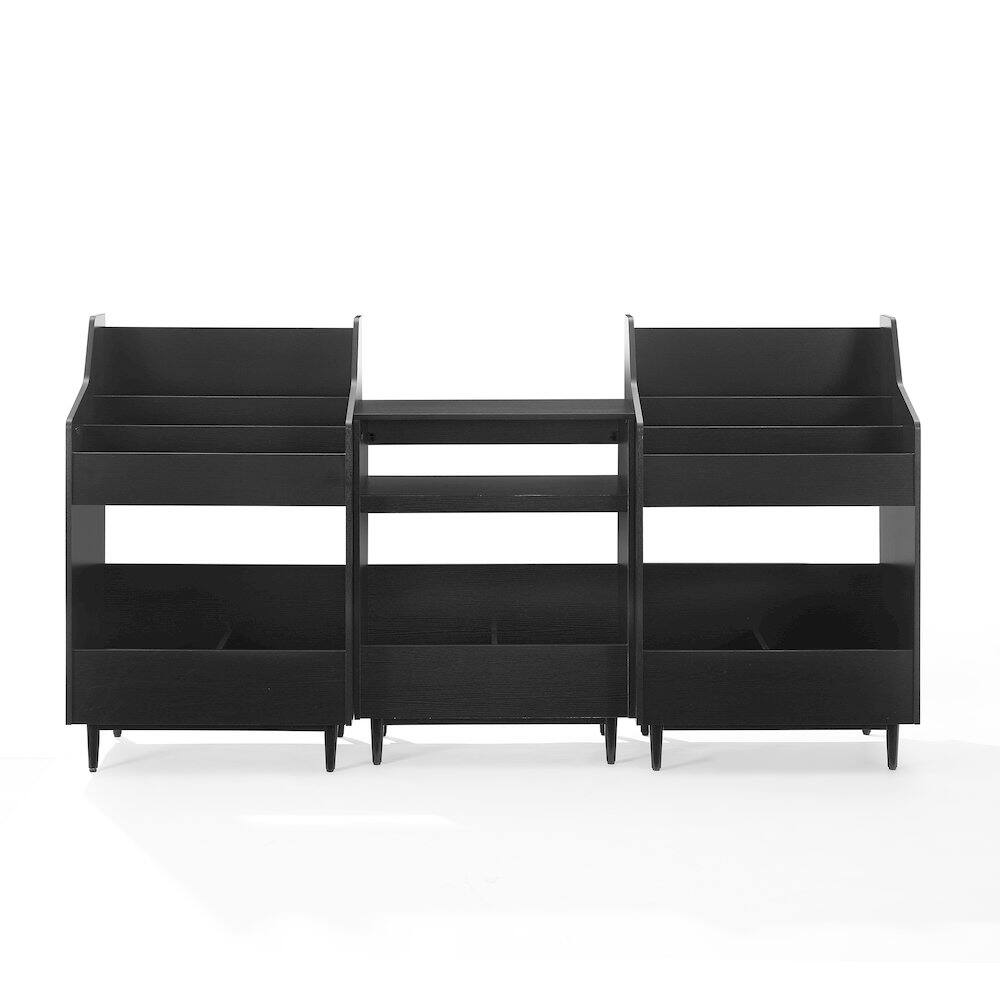 Alt View 1. Crosley Furniture - 3-Piece Record Player Stand And Vinyl Storage Set - Brown.