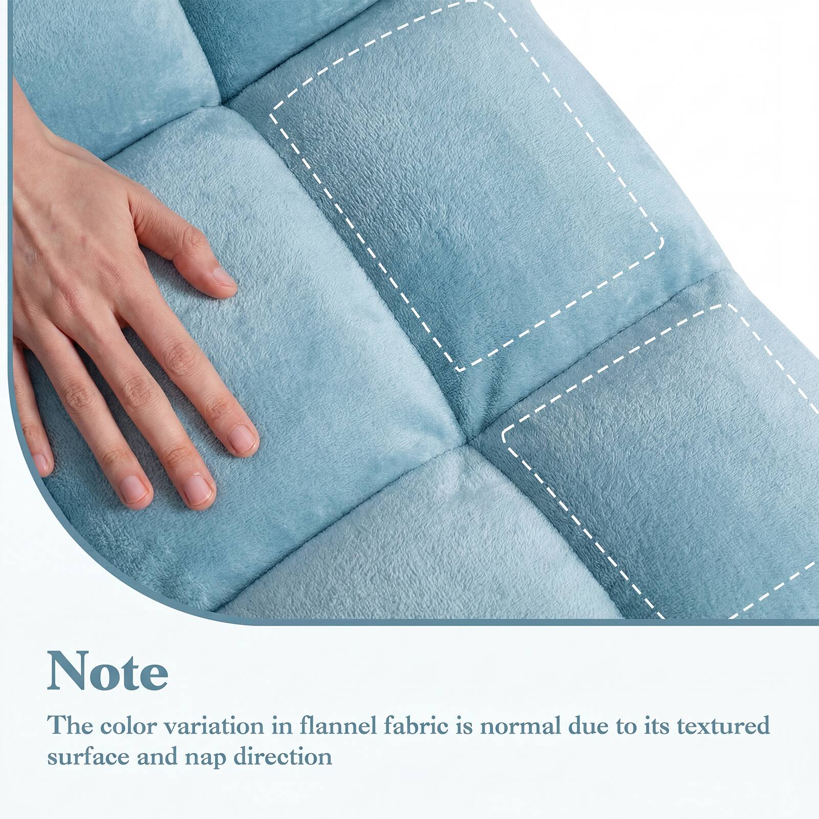 Note: The color variation in flannel fabric is normal due to its textured surface and nap direction.