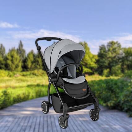 Front. Hivvago - Foldable Baby Stroller with Reversible Seat and Adjustable Recline - Gray.