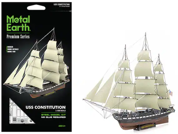 USS CONSTITUTION
24+ Sheet Model
Metal Earth
Premium Series
BIGGER
MORE DETAILS
MORE FUN
USS CONSTITUTION
1:528 SCALE
STEEL MODEL KIT
NO GLUE REQUIRED
AGES 14+
USS CONSTITUTION
1:528 SCALE
STEEL MODEL KIT
NO GLUE REQUIRED
AGES 14+