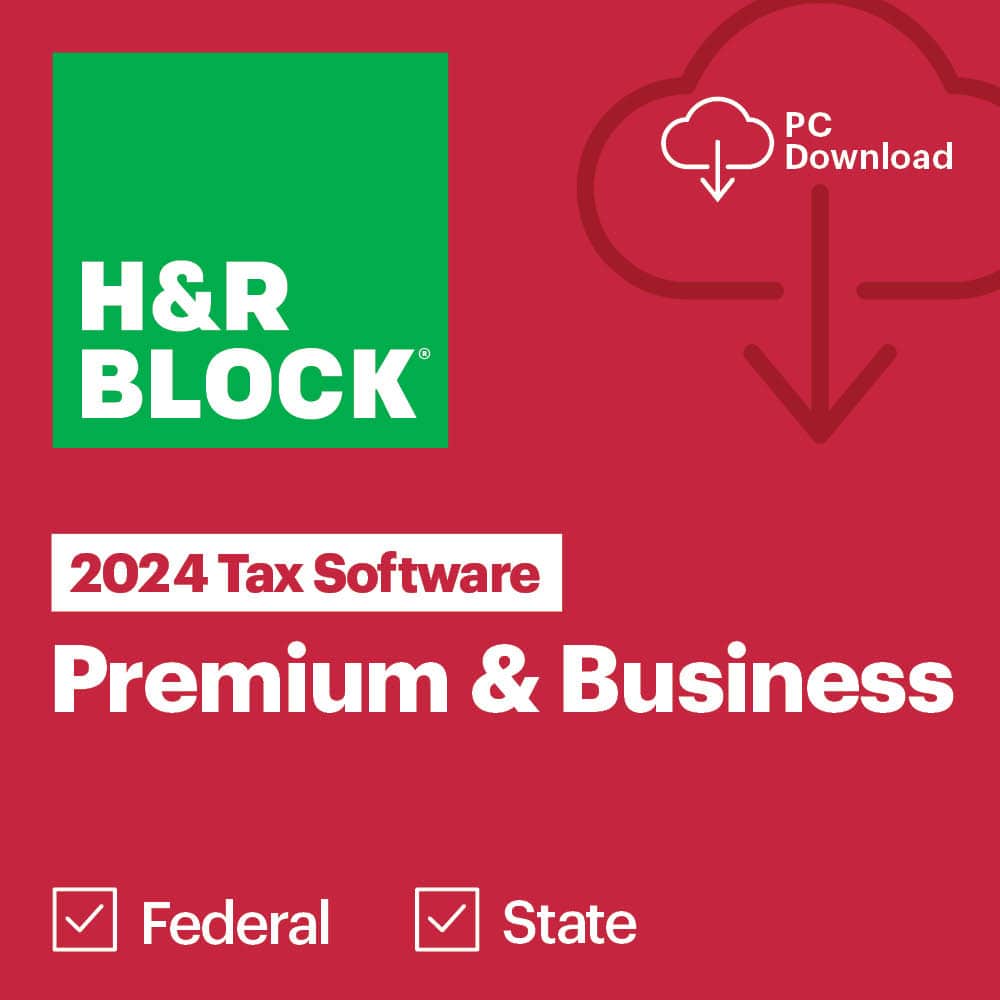 PC Download H&R Block 2024 Tax Software Premium & Business Federal State