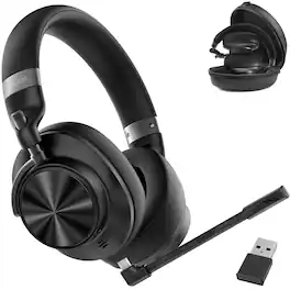 Delton - M320 Wireless Active Noise Cancelling Bluetooth Stereo Business Computer Headphone/Headset, (DBHM320D) - Black