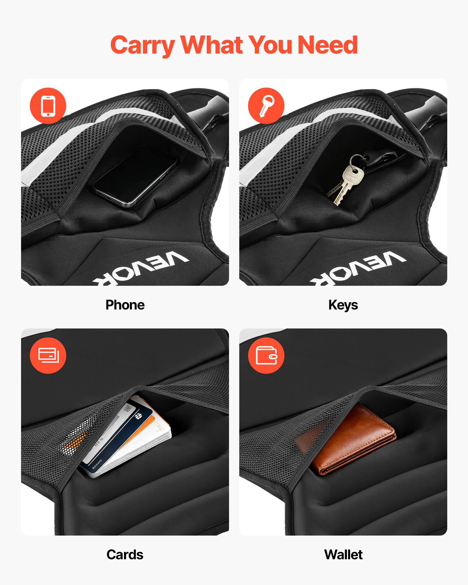Carry What You Need

- Phone
- Keys
- Cards
- Wallet