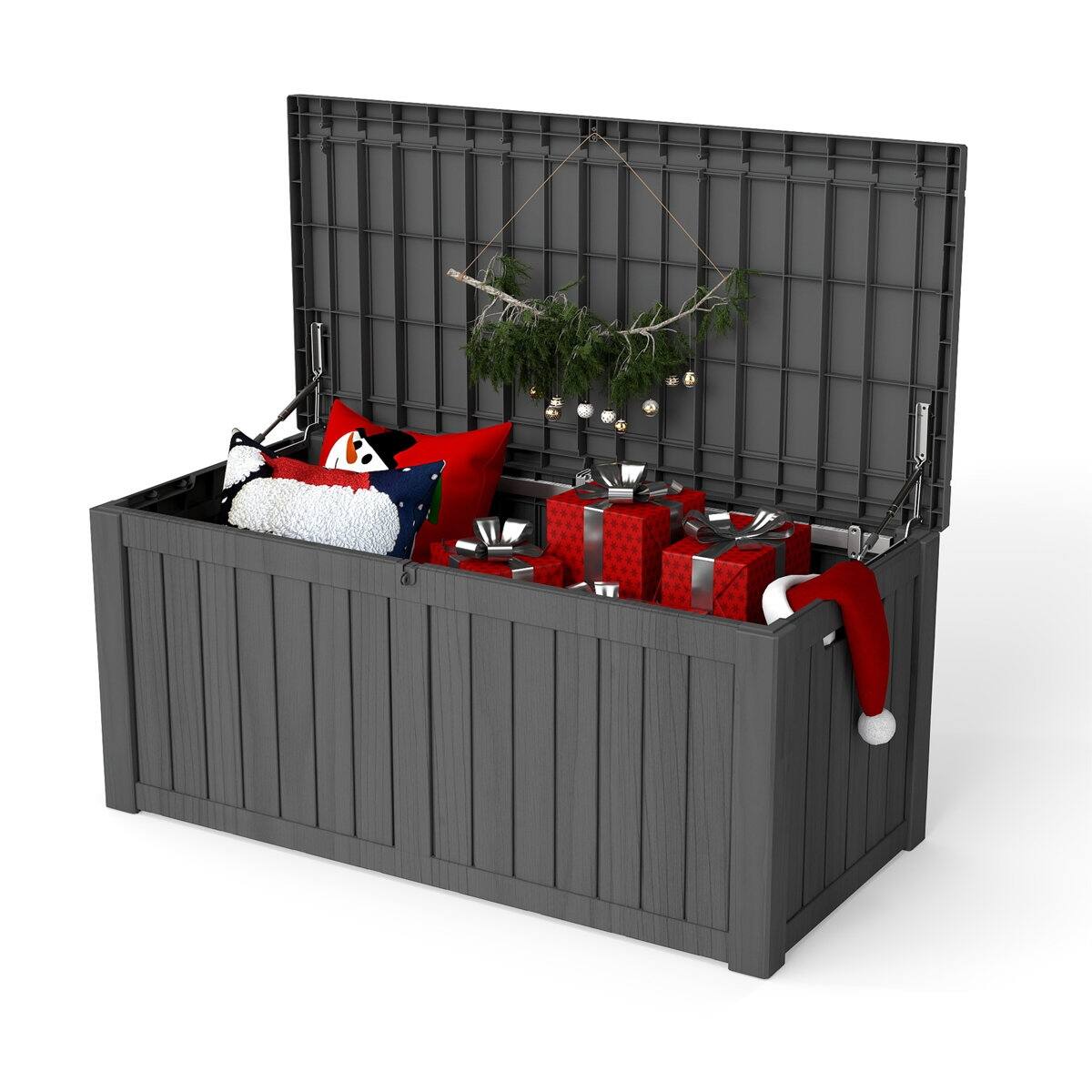 Front. Yardgrace - 120 Gallon Waterproof Deck Box Lockable Patio Storage for Patio Furniture,Garden - Black.