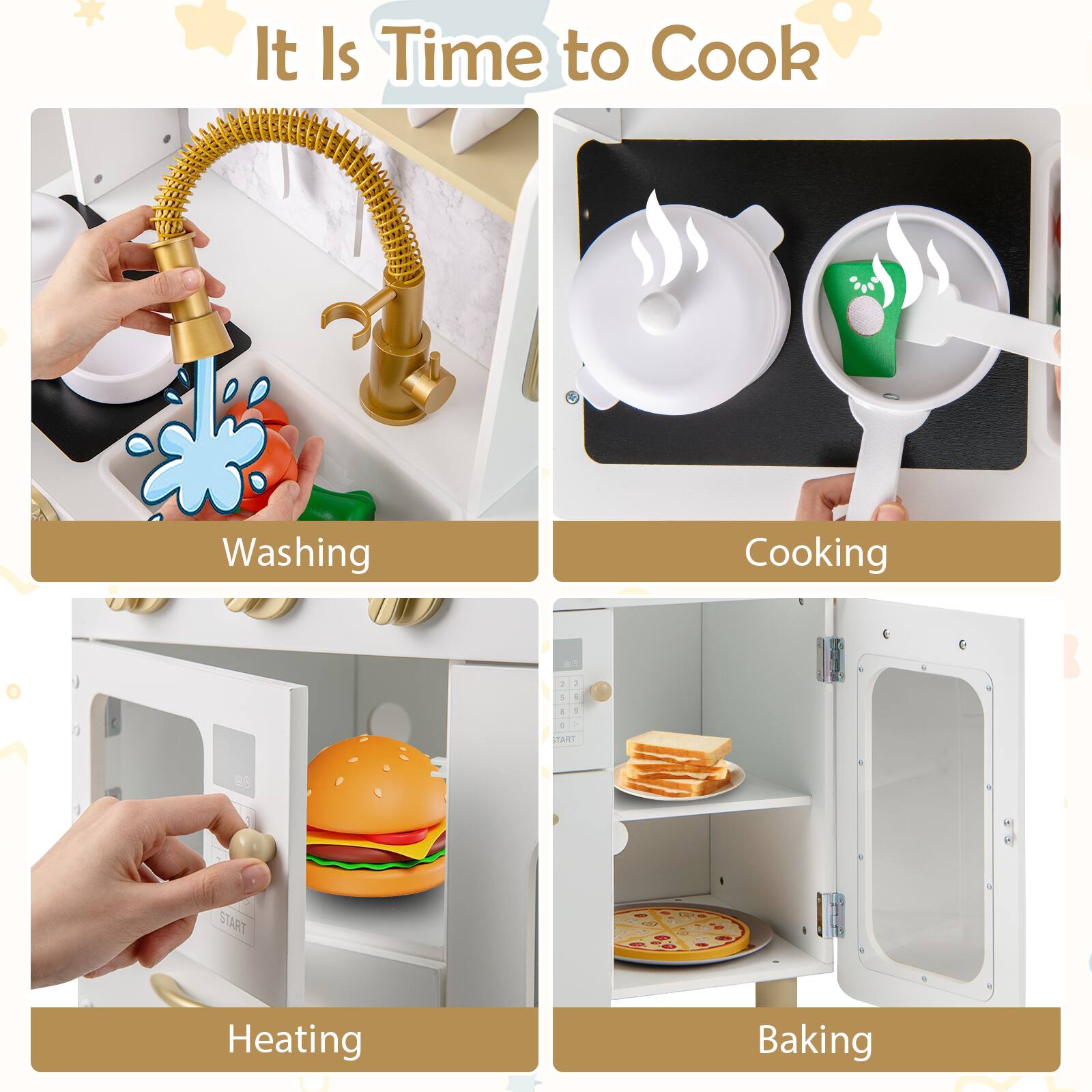 It Is Time to Cook

Washing

Cooking

Heating

Baking