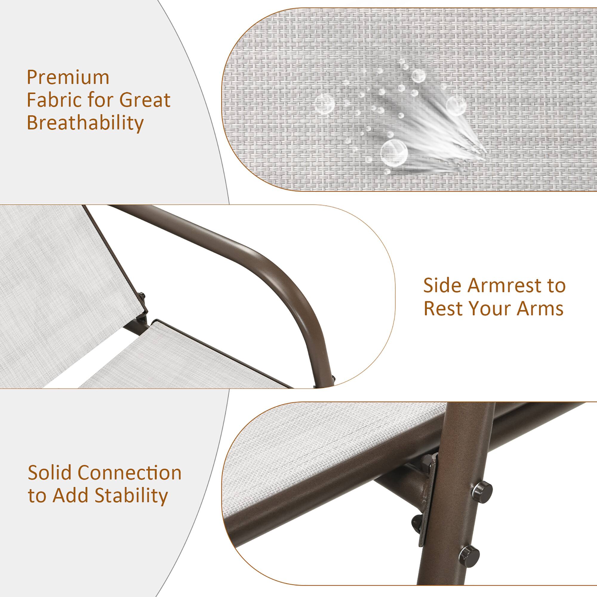 Premium Fabric for Great Breathability, Side Armrest to Rest Your Arms, Solid Connection to Add Stability