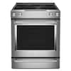 Front. KitchenAid - 6.4 Cu. Ft. Self-Cleaning Slide-In Electric Convection Range - Stainless steel.