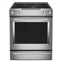 KitchenAid - 6.4 Cu. Ft. Self-Cleaning Slide-In Electric Convection Range - Stainless Steel - Front_Zoom