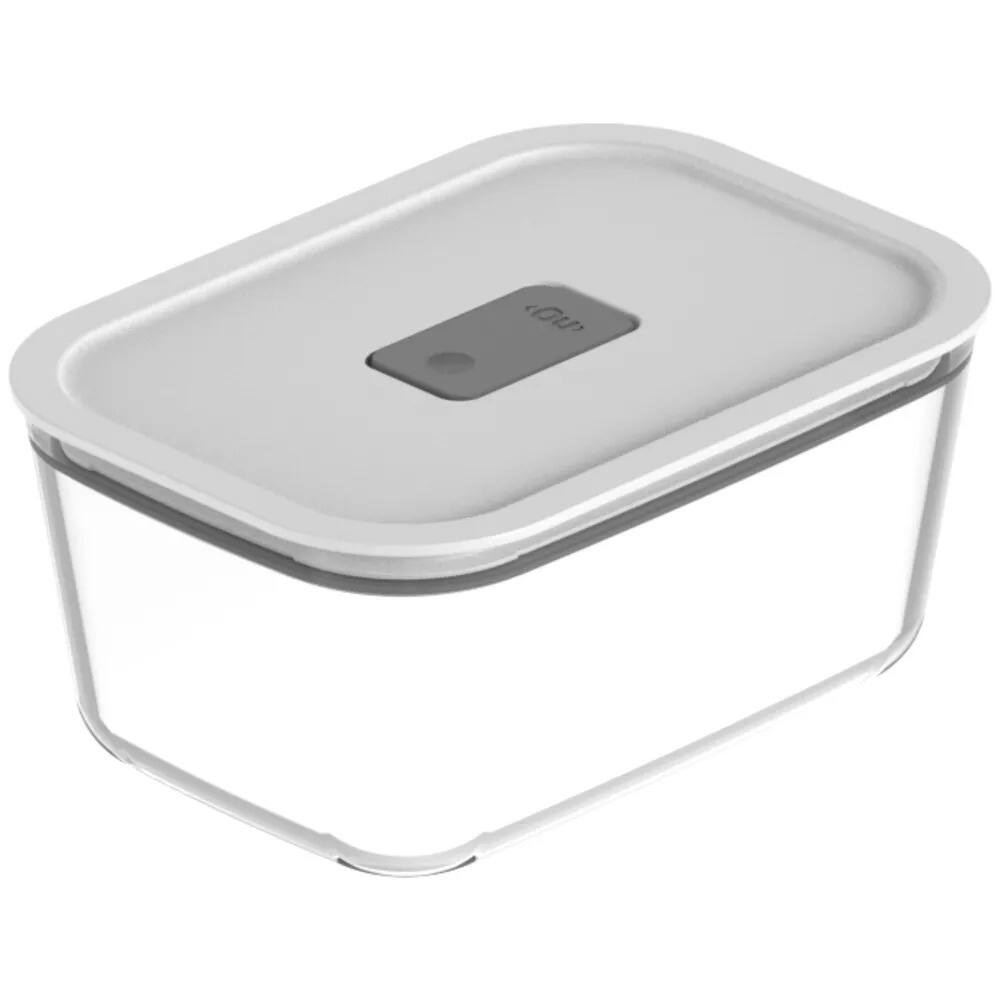 Alt View 9. OU - OU Glass Food Storage Container 5 Cup - Airtight Leak Proof Lid with Microwave Valve.