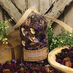 Angle. BreeBe - Huckleberry Potpourri - 5 Cups - Purple, Yellow.