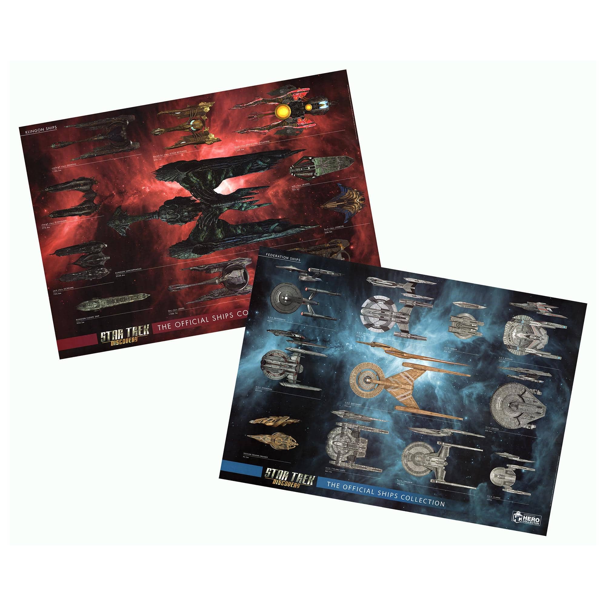 Eaglemoss - Star Trek: Discovery Ships Size Chart Poster Set Of 2 - Multi-Colored