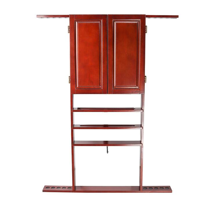 Alt View 4. GSE Games & Sports Expert - Wood 10 Billiard Pool Cue Rack & Dart Board Cabiner Combination Rack Only - Mahogany - Mahogany.