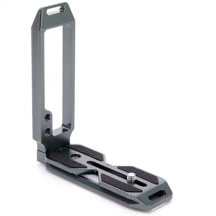 Front. 3M - 3 Legged Thing QR11 2.0 115mm QR Universal L-Bracket for Full-Bodied Cameras, Metallic Slate Gray.