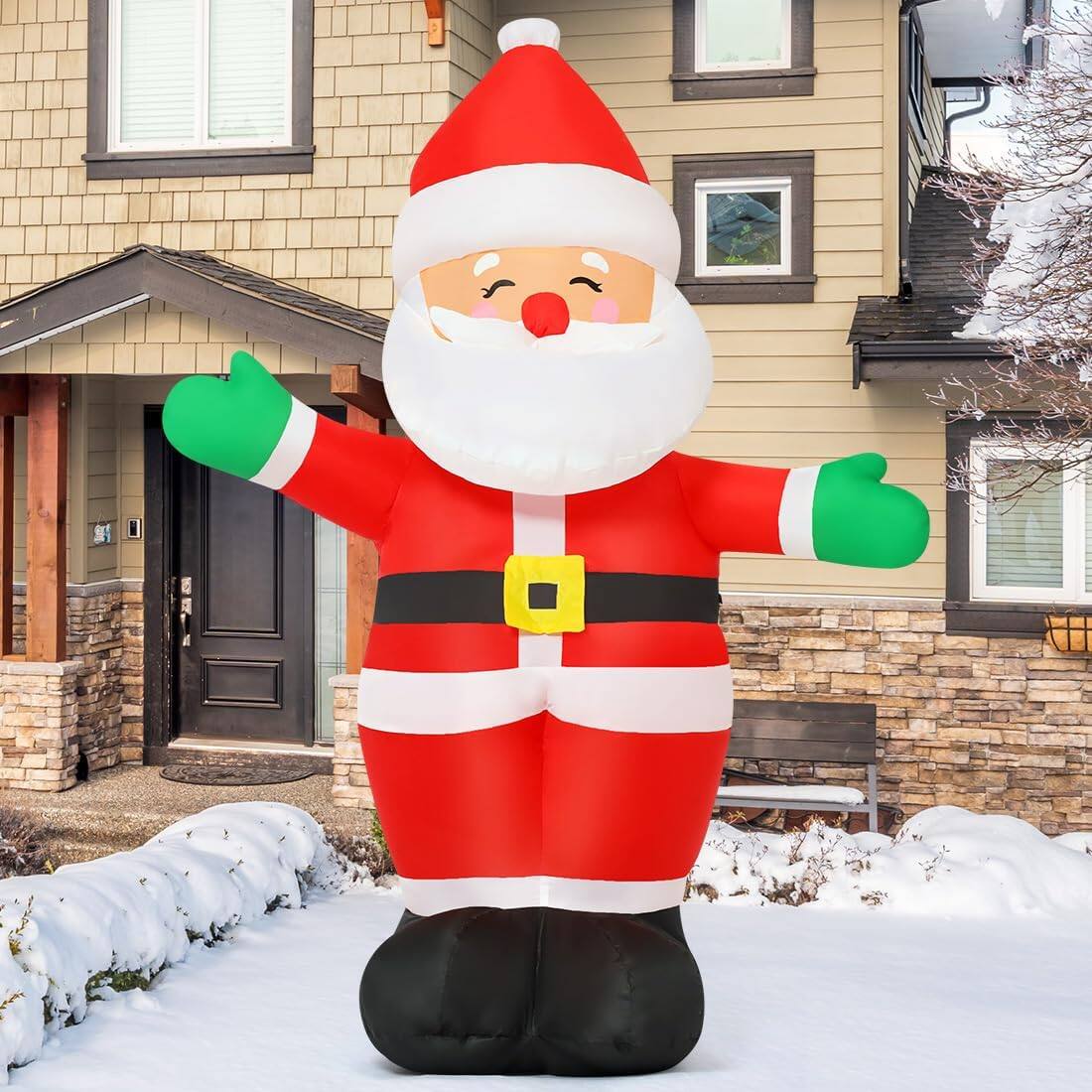 Back. GOOSH Inflatables - GOOSH 5 FT Christmas Inflatables Santa Claus Standing Santa with Built-in LEDs - Red.