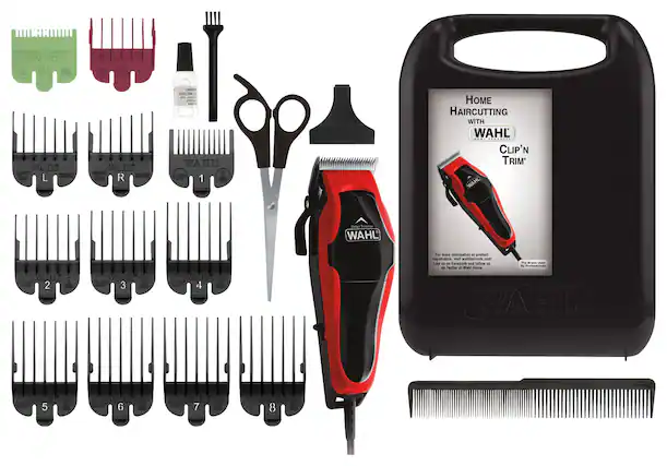 Angle. Wahl - Clip 'n Trim 20-Piece All-in-One Kit - Red.