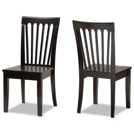 Baxton Studio - Minette Modern and Contemporary Transitional Finished Wood 2-Piece Dining Chair Set - Dark Brown
