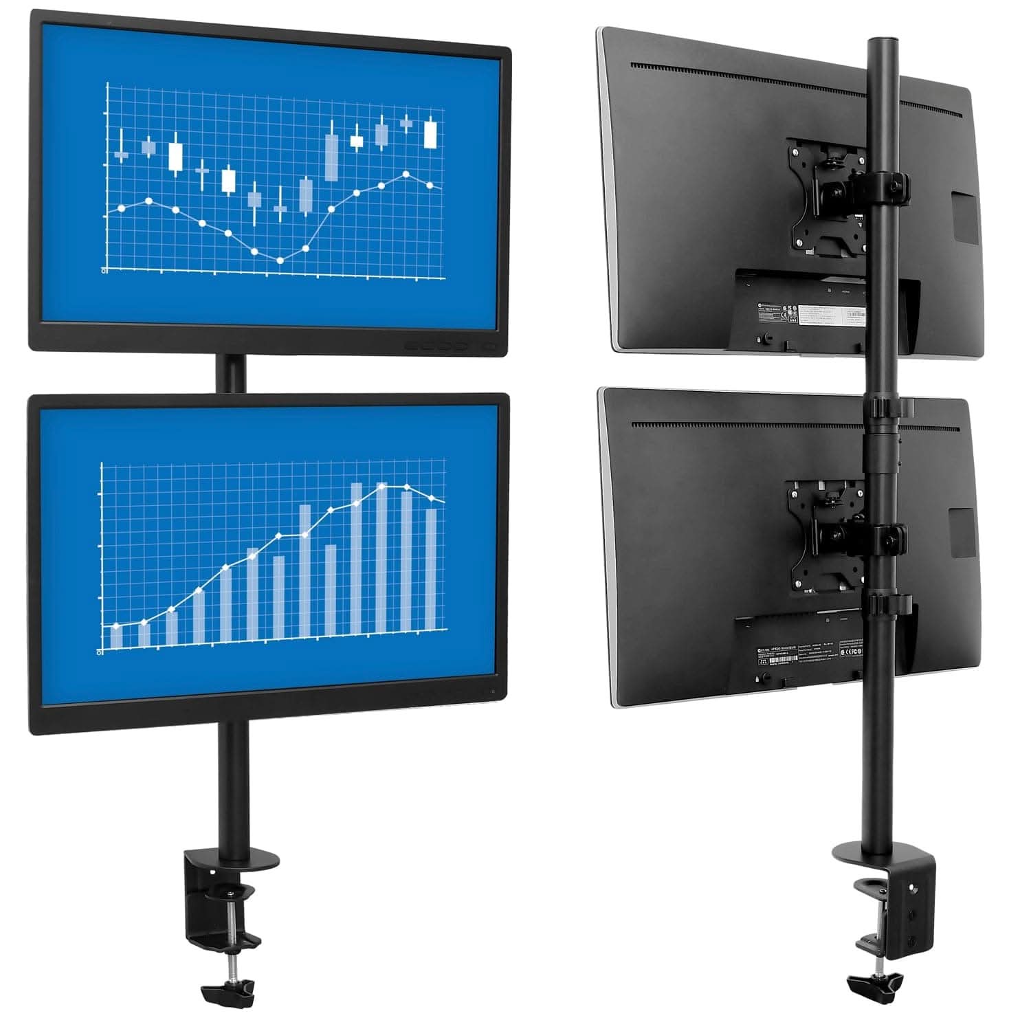 Alt View 6. Mount-It! - Vertical Dual Monitor Mount up to 32" - Black.
