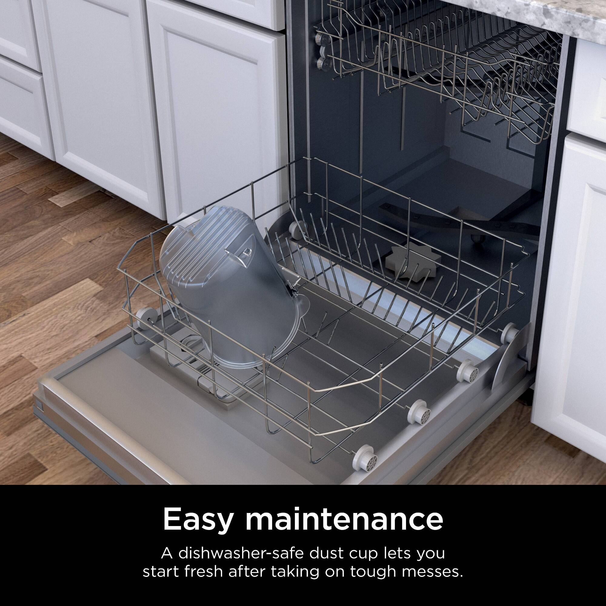 Easy Maintenance: A dishwasher-safe dust cup lets you start fresh after taking on tough messes.