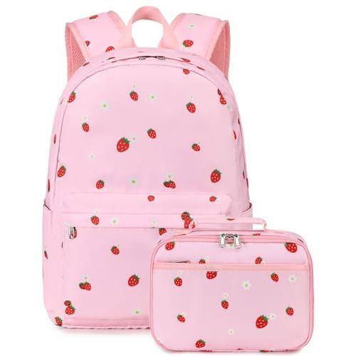 Cozy Serene School Backpack With Lunch Box For Bookbag Bag (pink ...