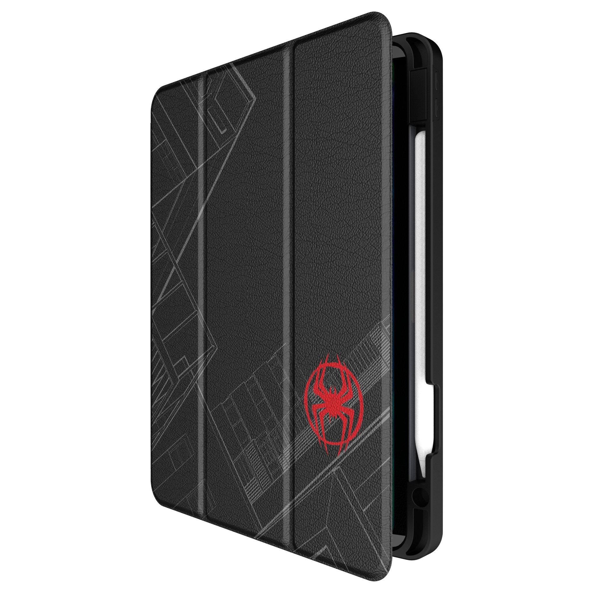 Angle. Keyscaper - Marvel Badge Tablet Case - Apple iPad Pro 13in (M4) - Miles Morales 1.