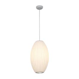 Umeiluce - 1 Light Modern Pendant Light Elegant Silk Oval Shade Light Dimmable Big - White
