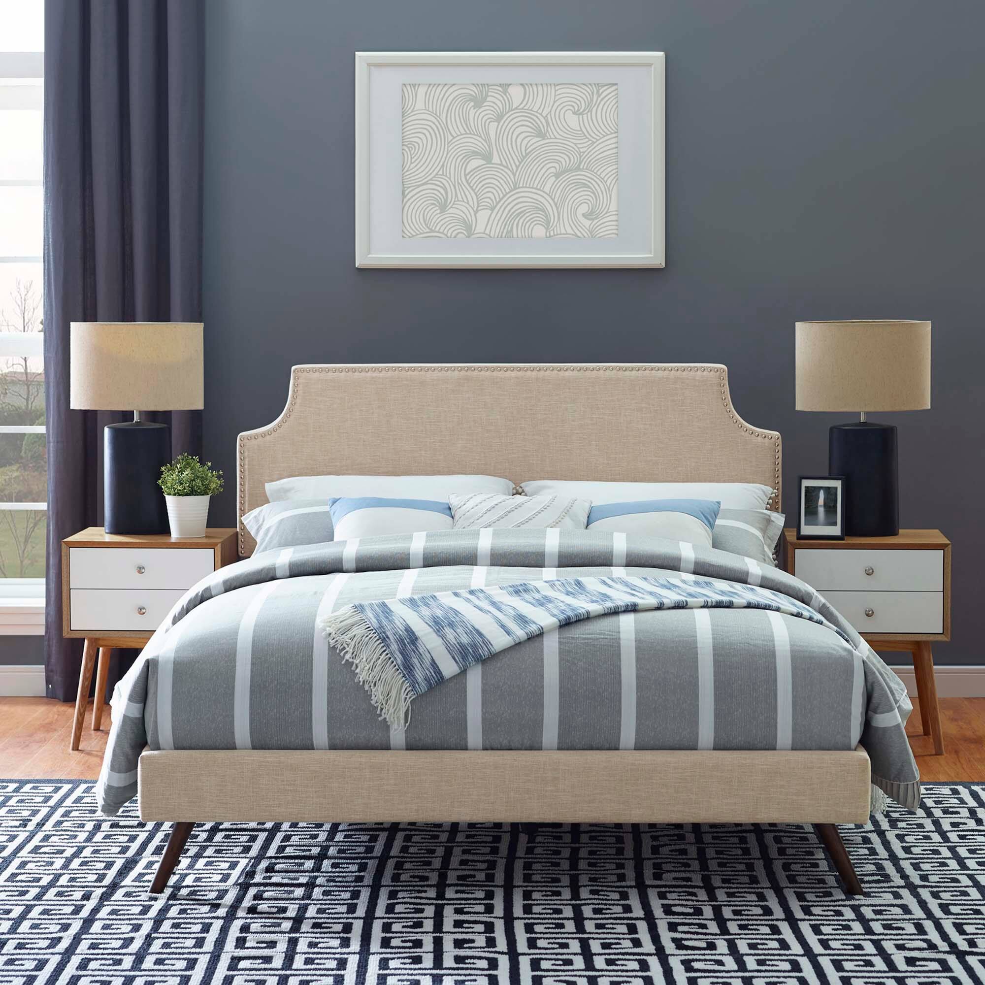 Alt View 2. Modway - Current Performance Velvet Twin Platform Bed - Red.