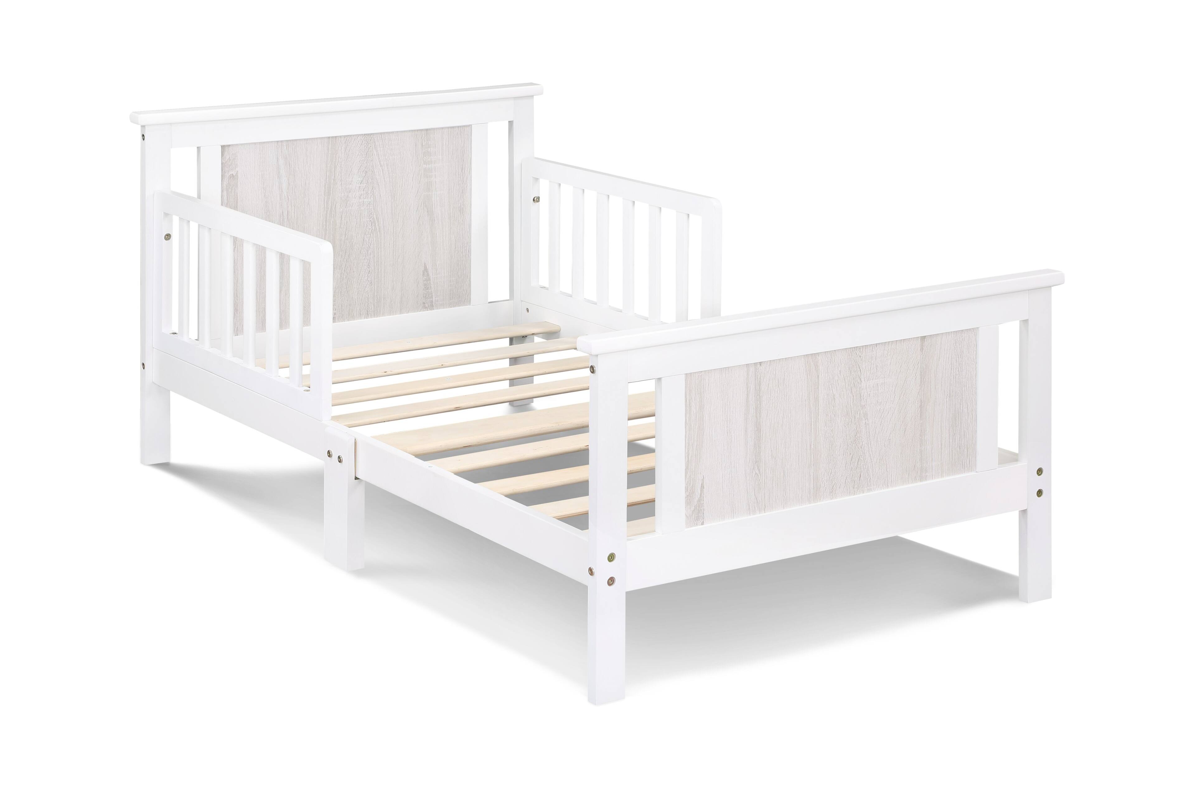 Alt View 1. APRILSOUL - Connelly Reversible Panel Toddler Bed White and Rockport Gray - White.