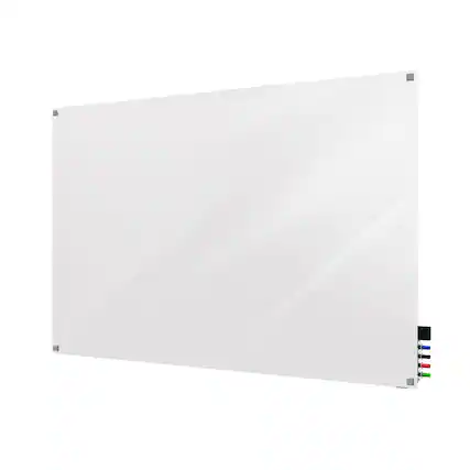 Front. Ghent - Ghent 2'x3' Harmony Glass Board, Colors - Square Corners - White - 4 Markers and Eraser - White.