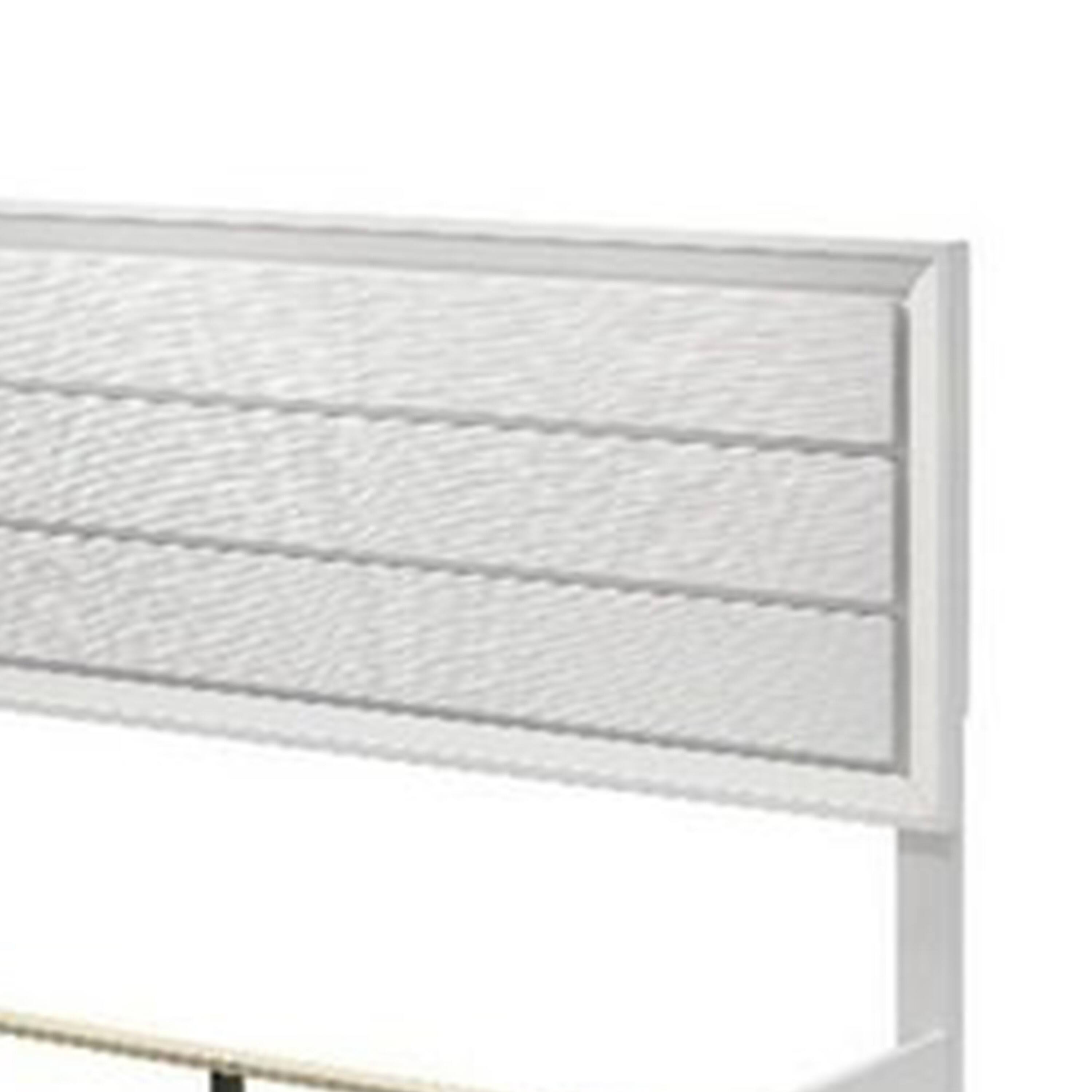 Alt View 2. Manhattan Lane - Tory King Size Bed, Wave Texture and Mitered Corners - White.
