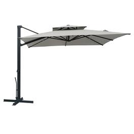 Mondawe - 10x10ft Patio Cantilever Umbrella Large Square Double Top Offset Umbrella - Gray