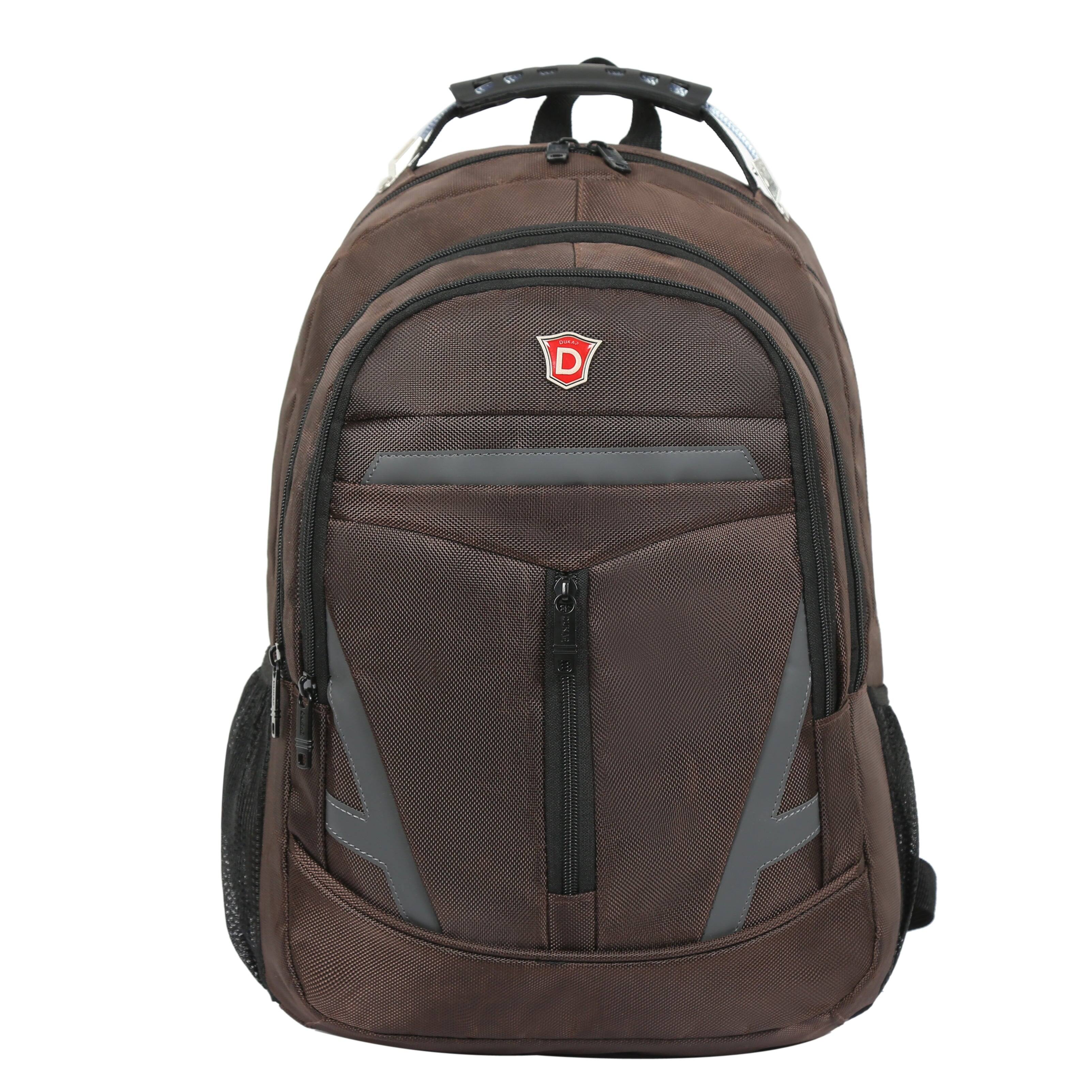 Left. DUKAP - EMINENT Executive Backpack for Laptops up to 15.6''-Inches - BROWN.
