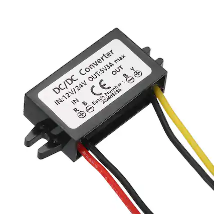 DC/DC Converter
IN: 12V/24V
OUT: 5V
3A max
CE
Batch Number: 20240829A
IN: R B
OUT: Y B
20AWG