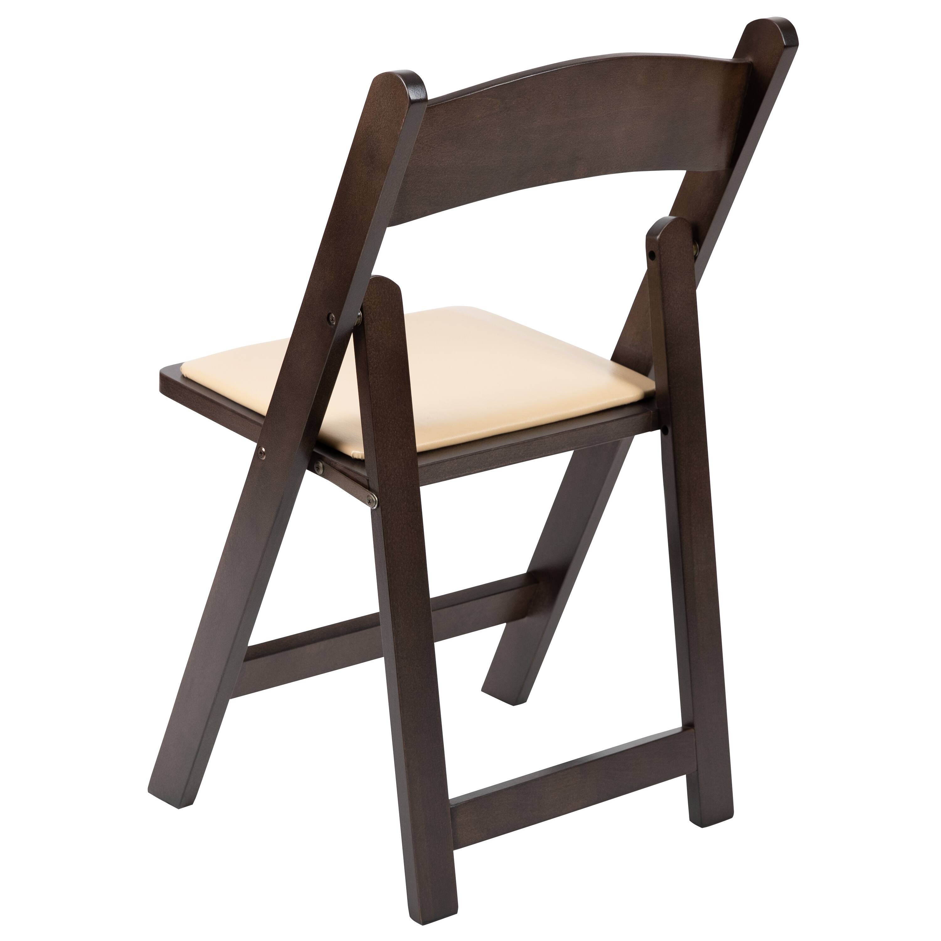 Alt View 5. Emma + Oliver - Wood Folding Chair with Vinyl Padded Seat - Chocolate.
