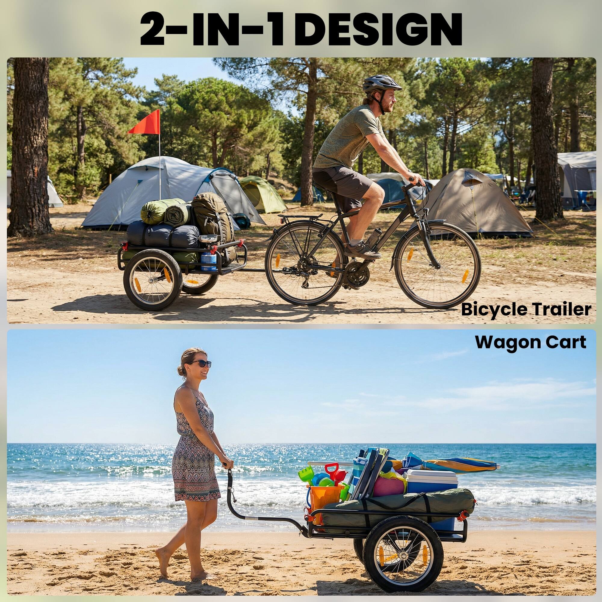 2-IN-1 DESIGN Bicycle Trailer Wagon Cart

Bicycle Trailer  
Wagon Cart