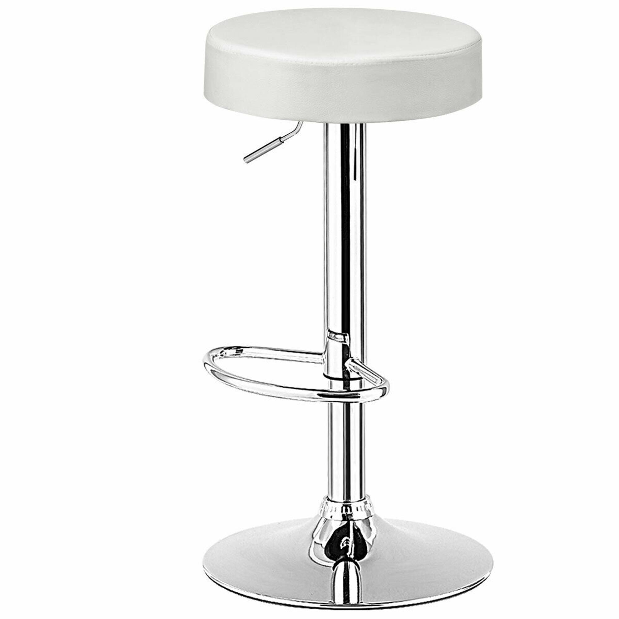 Alt View 5. Gymax - Gymax 2PCS Adjustable Swivel Bar Stool PU Leather Kitchen Counter Bar Chairs White - White.