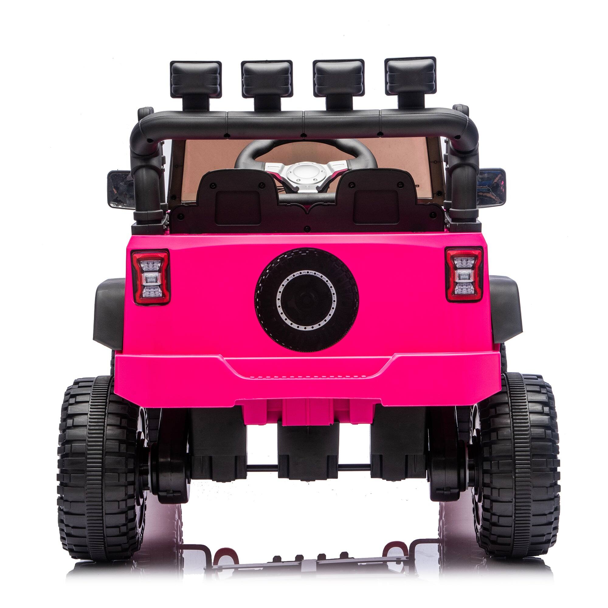 Alt View 9. BreeBe - 24V Kids Ride-On Car with Parental Remote, 400W Motor, Suspension, Bluetooth, USB, Music, Safety Belt, Age 3+ - Rose Pink.