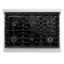 Back. ZLINE - Autograph Edition 36" Paramount Gas Range w/ 6 Burners & Champagne Bronze Accents (SGRZ-36-CB) - Stainless Steel.